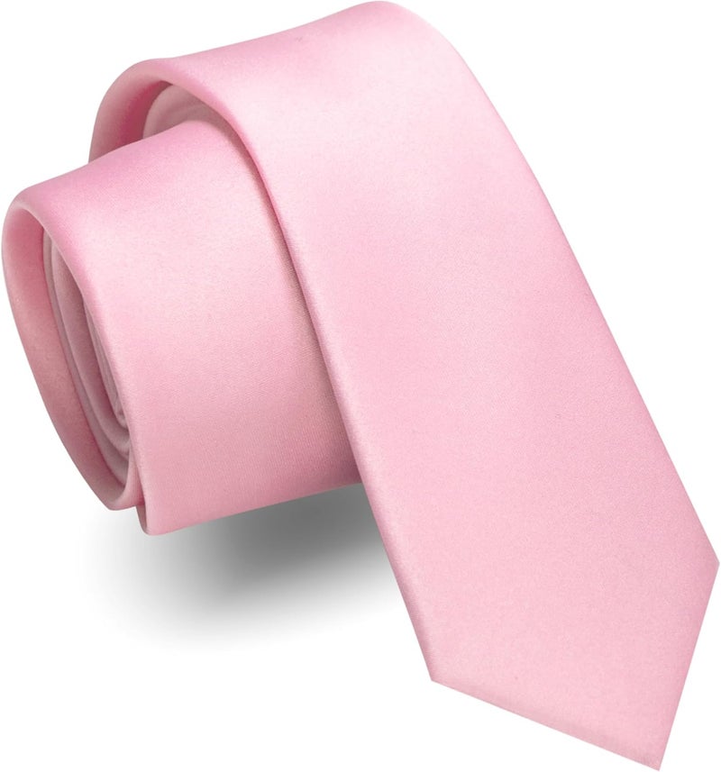 RBOCOTT 2.4“ Solid Color Skinny Tie Business Wedding Necktie for Men(6cm) - Image 1